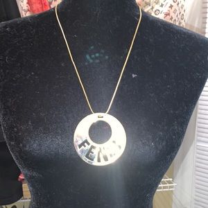 Fendi Gold medallion necklace.